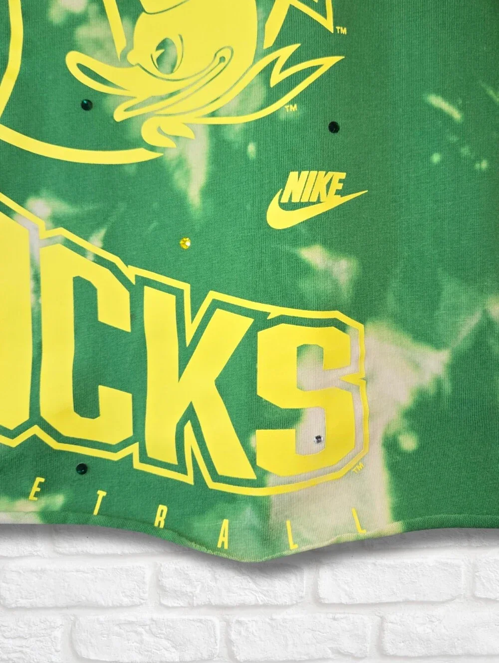 Oregon Ducks Crop Top W/Rhinestones